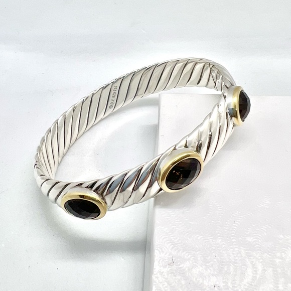 David Yurman Renaissance Three Stone Sculpted Bracelet - Picture 5 of 13